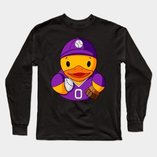 Baseball Player Rubber Duck Long Sleeve T-Shirt